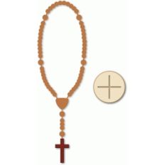 rosary cross beads and host