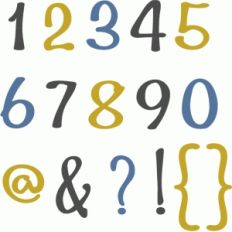 simple elegant alphabet - numbers punctuation
