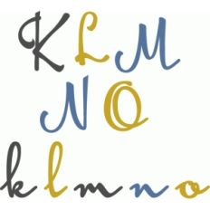 simple elegant alphabet k-o