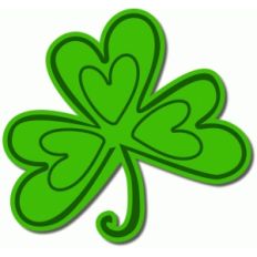 open shamrock with hearts