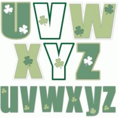 nested st. patrick's day alphabet u-z