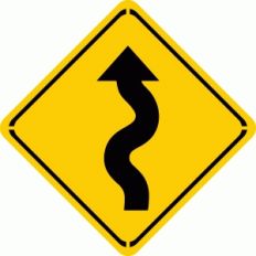 curvy road sign