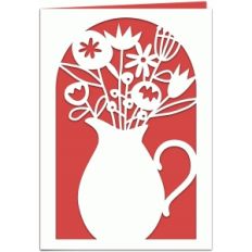 jug of wild flowers papercut 7x5 card