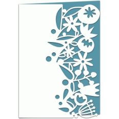 wild flowers lace edged 7x5 papercut card