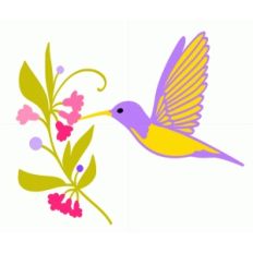 hummingbird with flowers