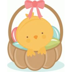 easter chick in basket