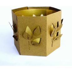 dimensional leaves candle holder