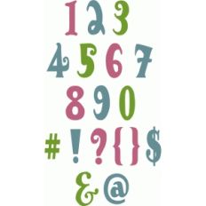 cute handwritten block alpha - numbers punctuation