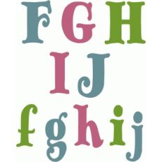 cute handwritten block alpha f-j