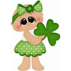 baby girl holding shamrock