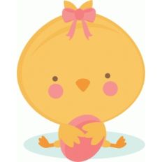 girl chick holding egg