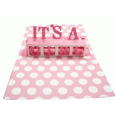 a2 it's a girl center pop-up card