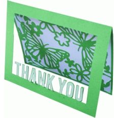 butterfly and flowers thank you card
