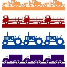 transport construction borders set 4