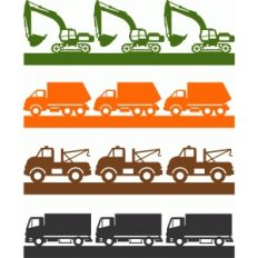 transport construction borders set 6