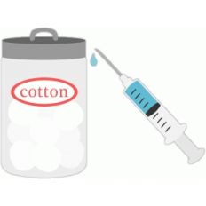 cotton jar and syringe