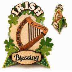 irish blessing harp 3d teepee card