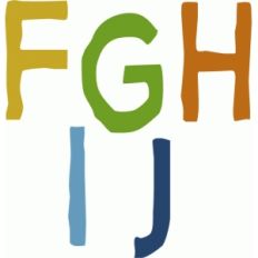 poster title alphabet f-j