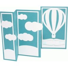 accordion fold card - hot air balloon