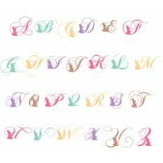 bunny fancy monogram alphabet