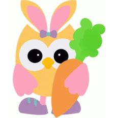 easter owl holding carrot