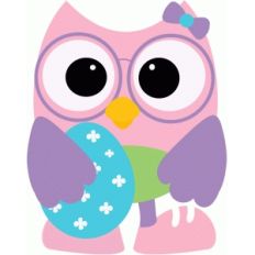owl holding easter egg
