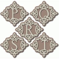 romantic monogram pqrst