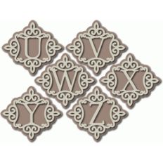 romantic monogram uvwxyz