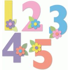springtime flowered numbers a-e