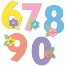 springtime flowered numbers 6-0