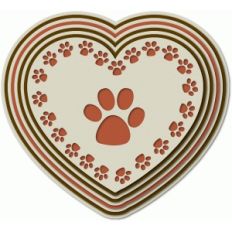 nested dog paw heart