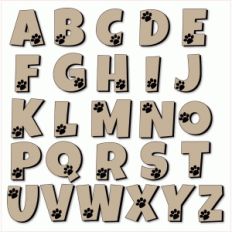 dog paw alphabet - printable