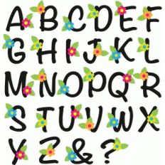 flowers with alphabet - printable