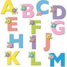 alphabet with flowers a-m