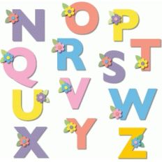 alphabet with flowers n-z