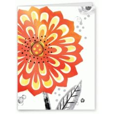 watercolor flower blank greeting card