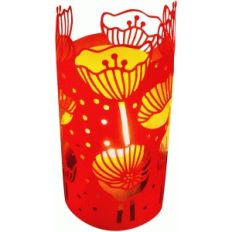 wild poppies cylinder lantern
