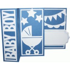 accordion fold card - baby boy