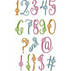cute flourish flower alpha - numbers punctuation