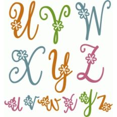 cute flourish flower alpha u-z