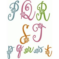 cute flourish flower alpha p-t