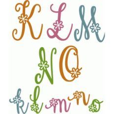 cute flourish flower alpha k-o