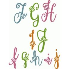 cute flourish flower alpha f-j
