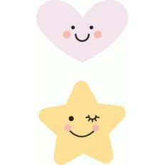 cute heart and star