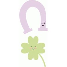 cute horseshoe and clover