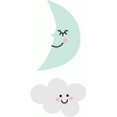 cute moon and cloud
