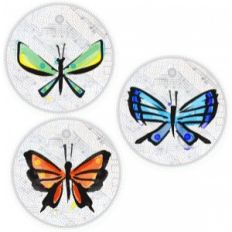 watercolor butterfly round tags