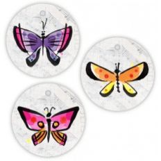 watercolor butterfly round tags