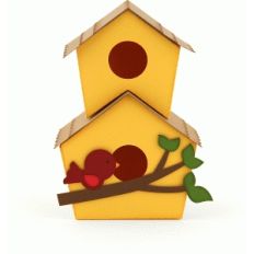 3d double-decker birdhouse