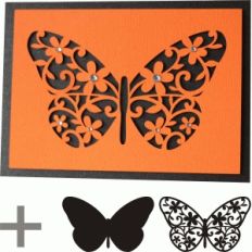 5x7 butterfly flourish card